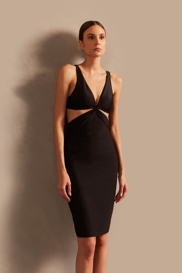 adriana degreas Solid AD Cut-Out Midi Dress