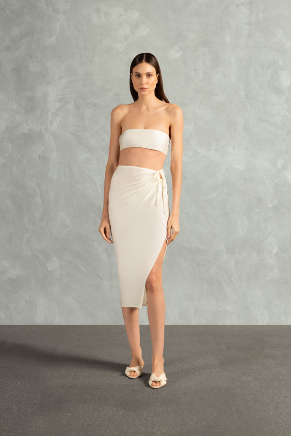 adriana degreas Solid AD Frilled Midi Skirt