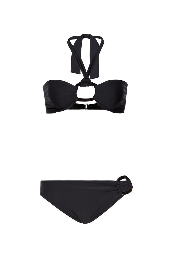 Adriana Degreas Solid Bandeau Bikini With Hoop