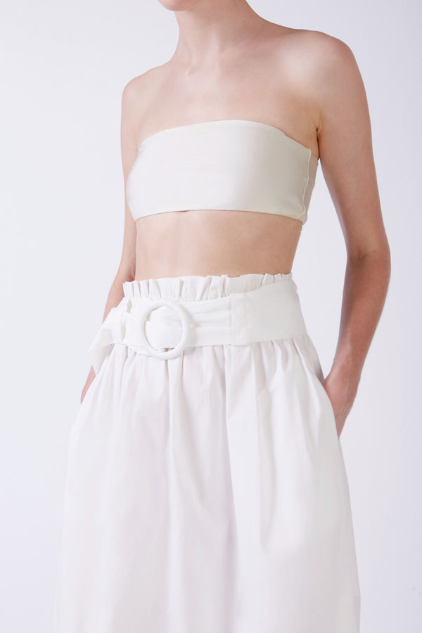 Adriana Degreas Solid Belted Long Skirt