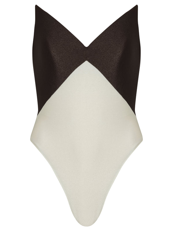 Adriana Degreas Solid Bicolor Strapless Swimsuit