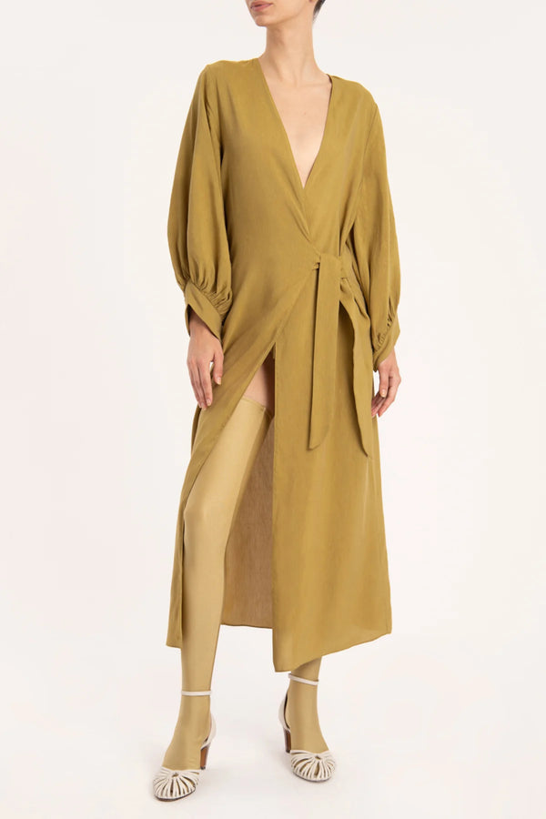 Adriana Degreas Solid Carre Vintage Long Robe