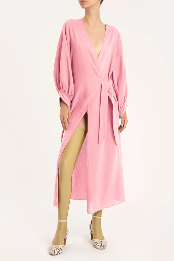 adriana degreas Solid Carre Vintage Long Robe