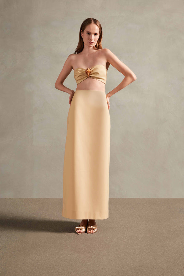 Adriana Degreas Solid Cotton Top & Skirt Set