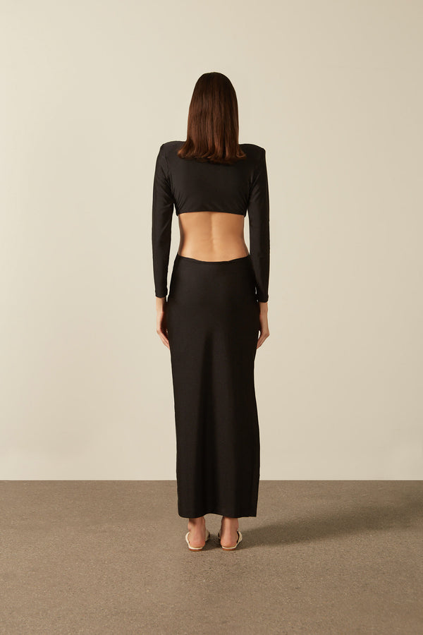 Adriana Degreas Solid Cut-Out Long Dress