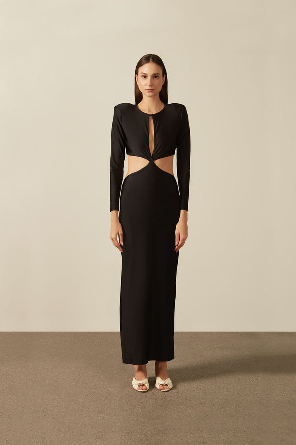 adriana degreas Solid Cut-Out Long Dress