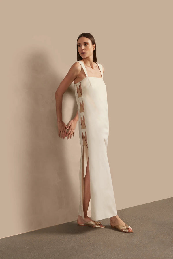 adriana degreas Solid Cut-Out Long Dress