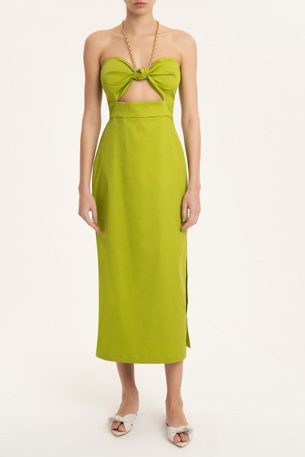 adriana degreas Solid Cut-Out Midi Dress