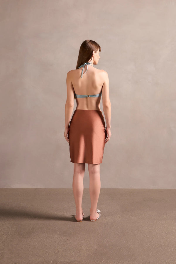 Adriana Degreas Solid Cut-Out Short Dress