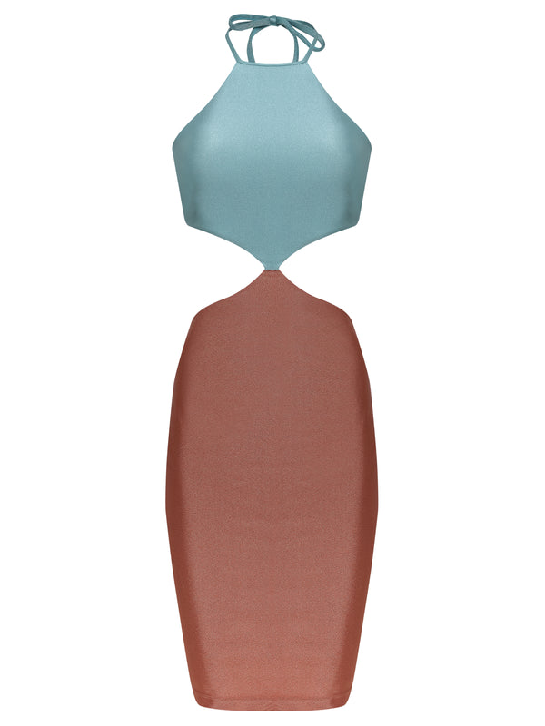 Adriana Degreas Solid Cut-Out Short Dress