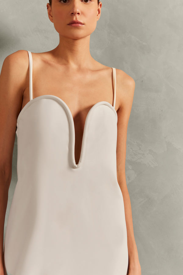 Adriana Degreas Solid Deep-V Midi Dress