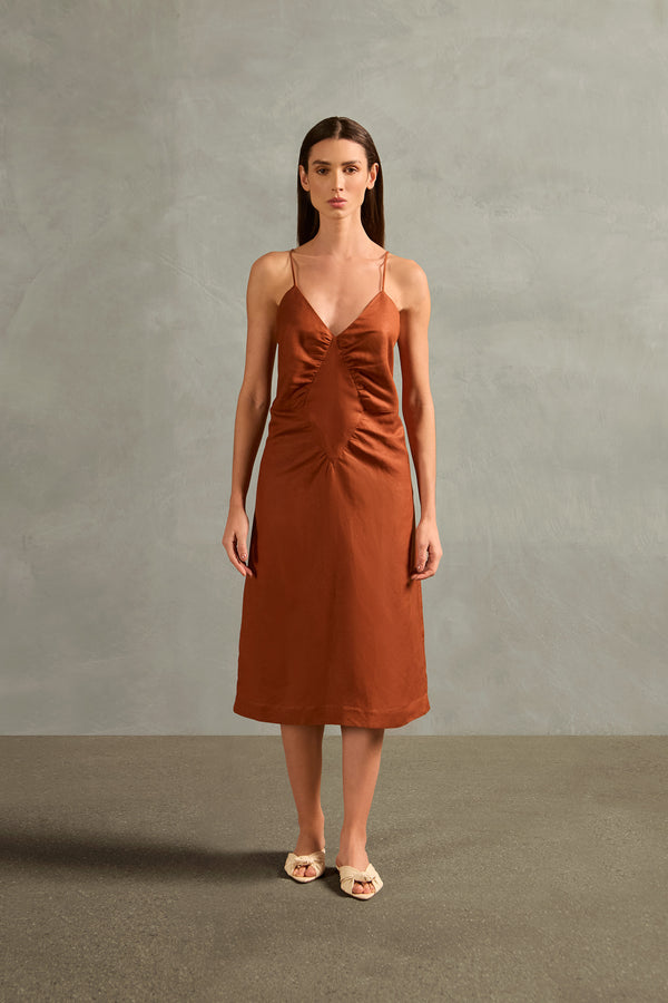 adriana degreas Solid Frilled Midi Dress