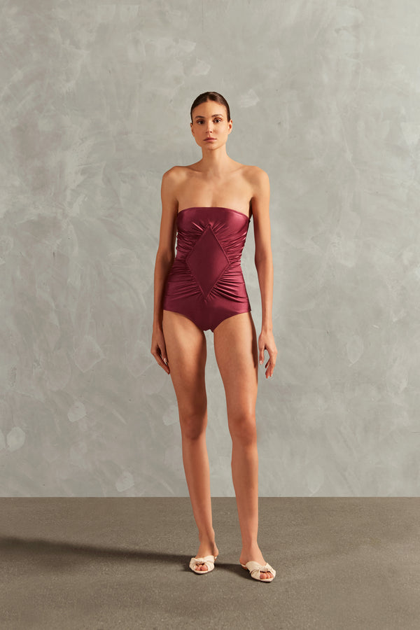 adriana degreas Solid Frilled Strapless Swimsuit