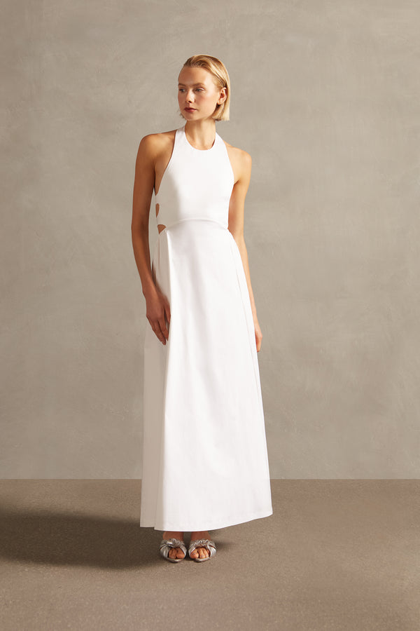 adriana degreas Solid Halter Long Dress