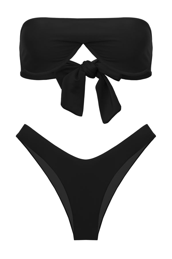 Adriana Degreas Solid High-Leg Bandeau Bikini