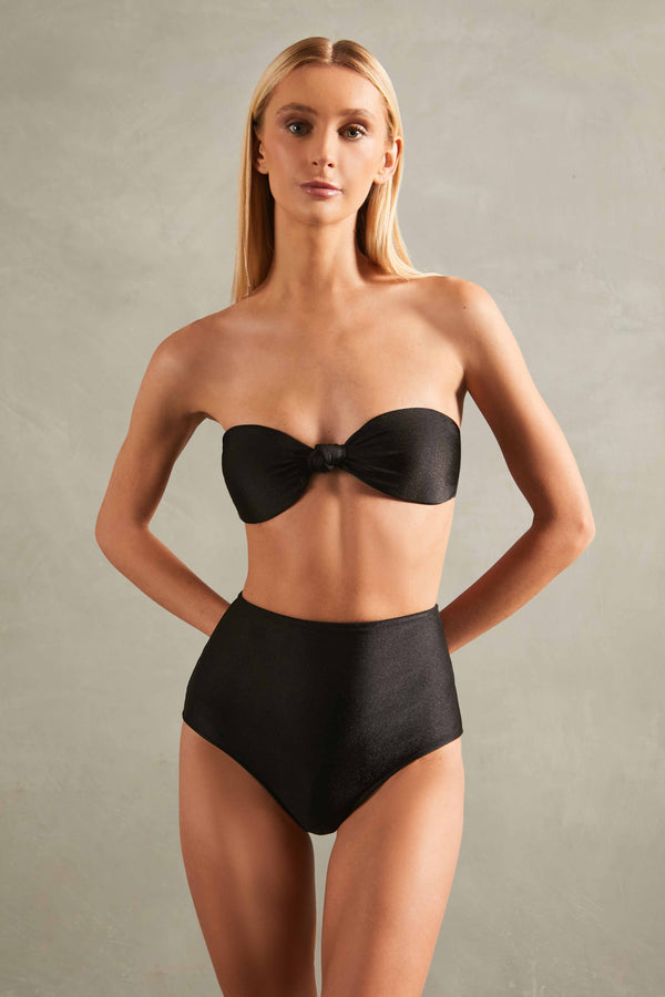 adriana degreas Solid Hot Pants Bandeau Bikini