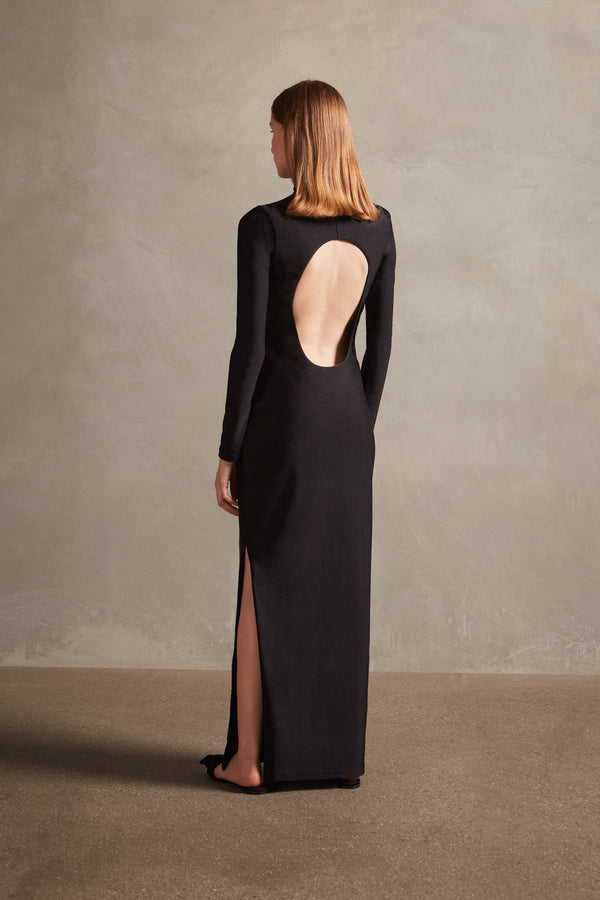 Adriana Degreas Solid Open-Back Long Dress