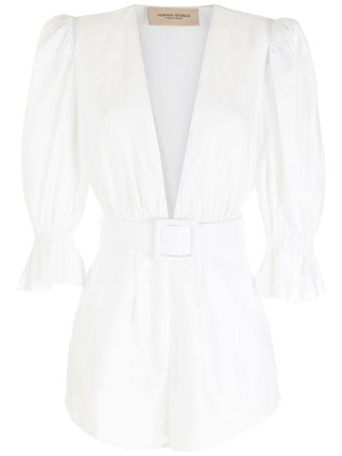 Adriana Degreas Solid Playsuit With Belt