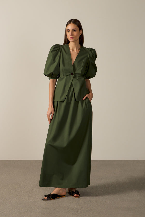 adriana degreas Solid Puff-Sleeved Blouse