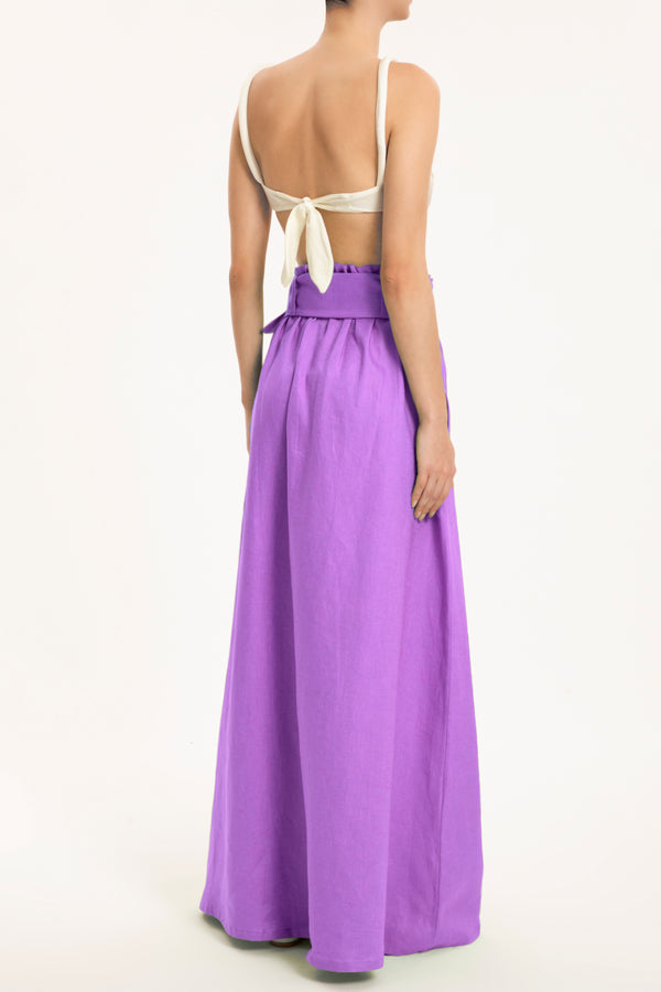 Adriana Degreas Solid Ruffled Long Skirt