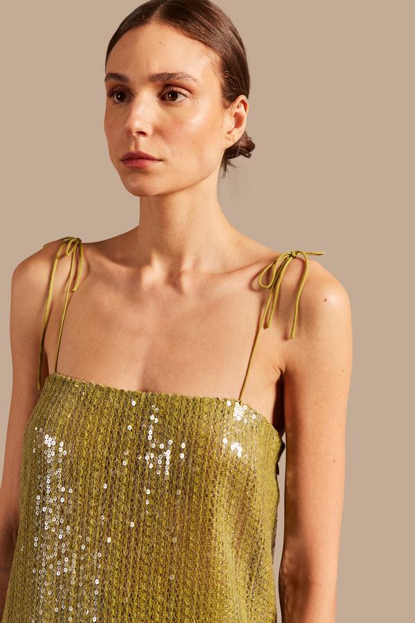 Adriana Degreas Solid Sequins Midi Dress