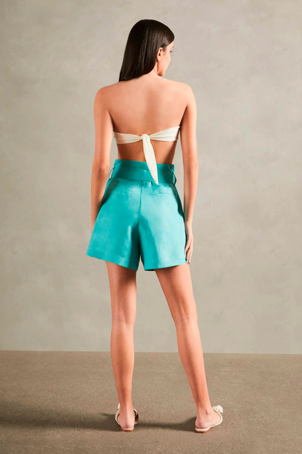 Adriana Degreas Solid Shorts With Sash