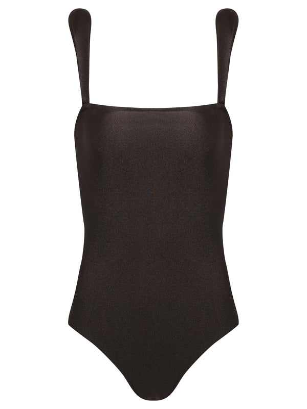 Adriana Degreas Solid Shoulder-Pad Swimsuit