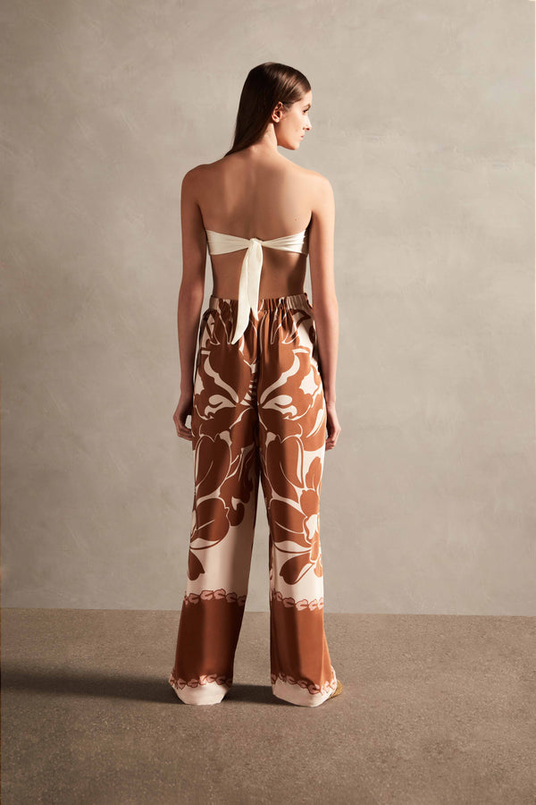 Adriana Degreas Spray Of Flower Wide-Leg Pants