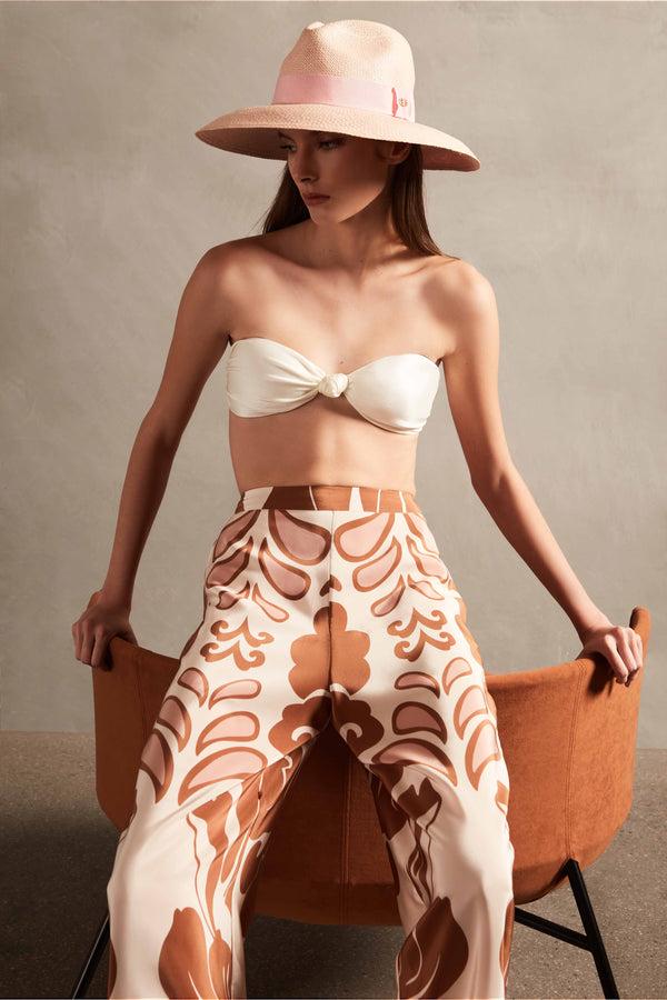 Adriana Degreas Spray Of Flower Wide-Leg Pants