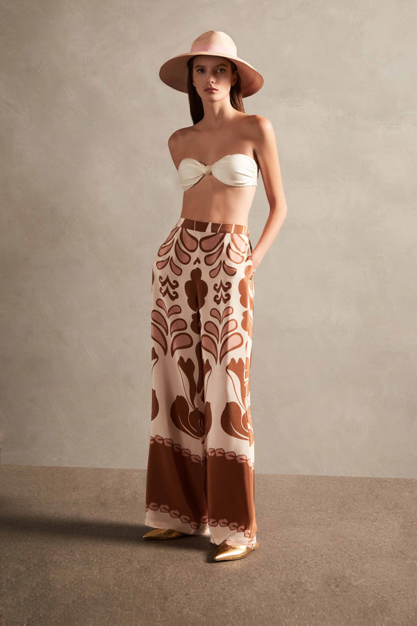 adriana degreas Spray Of Flower Wide-Leg Pants