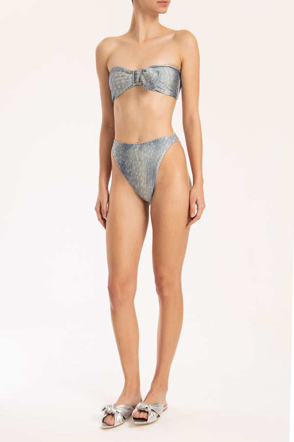 Adriana Degreas Stone High-Leg Strapless Bikini