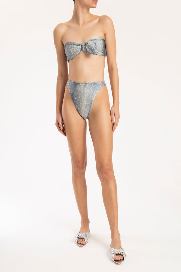 adriana degreas Stone High-Leg Strapless Bikini