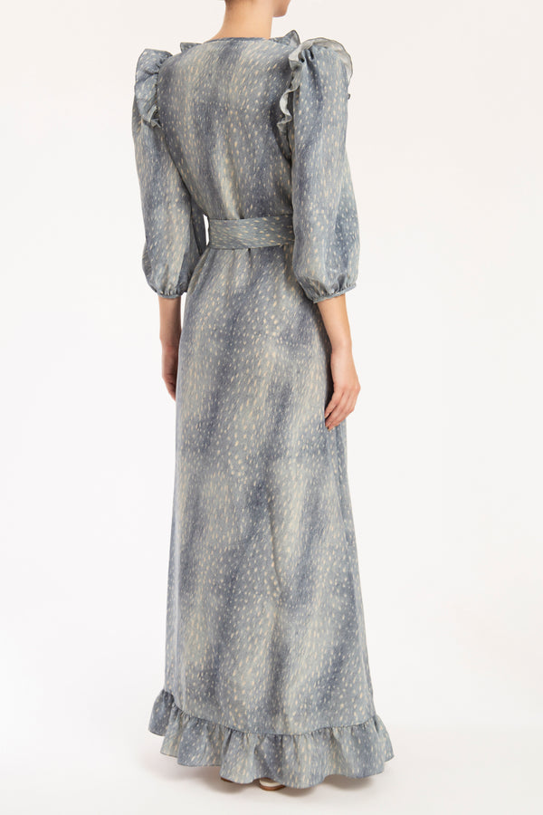 Adriana Degreas Stone Long Dress With Bow