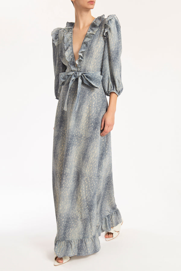 Adriana Degreas Stone Long Dress With Bow