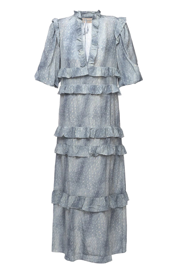 Adriana Degreas Stone Ruffled Long Dress