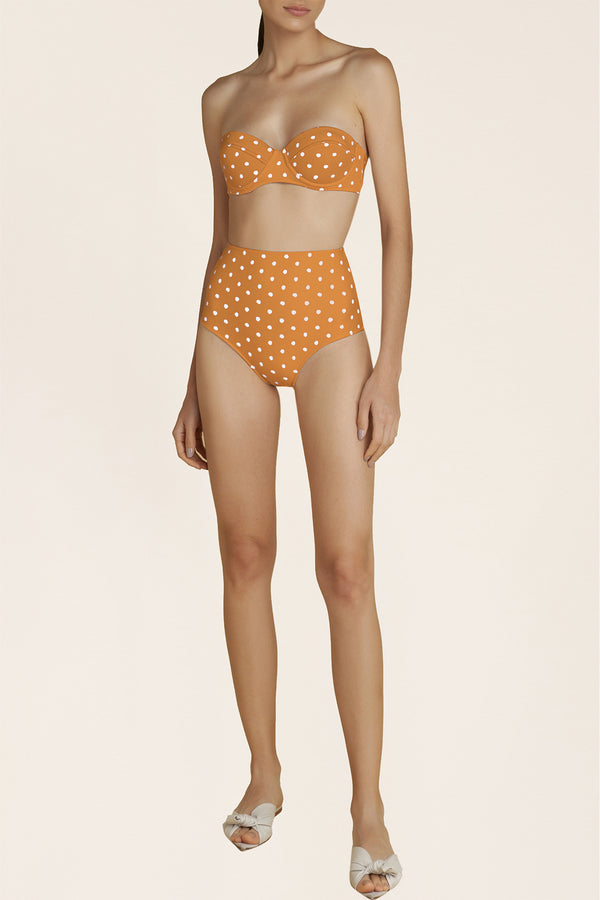 Adriana Degreas Tangerine Pois High-Waisted Bikini