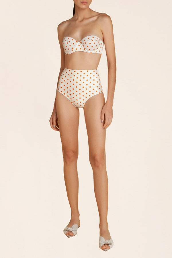 adriana degreas Tangerine Pois High-Waisted Bikini