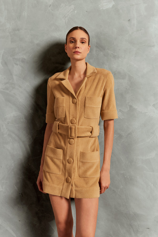 Adriana Degreas Terry Belted Mini Dress