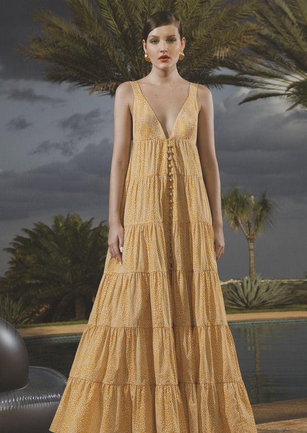 adriana degreas Tortoise Long Dress With Straps