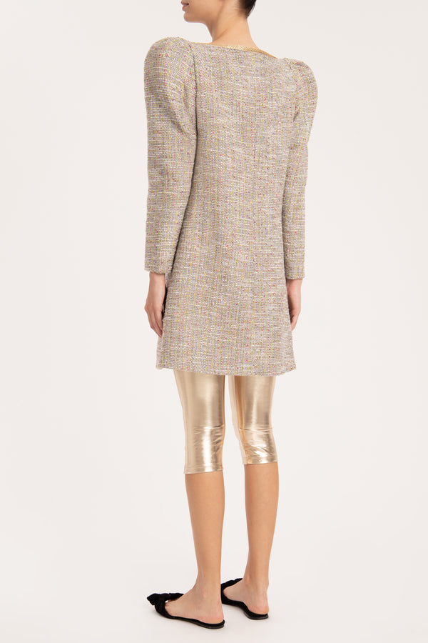 Adriana Degreas Tweed Long-Sleeved Short Dress