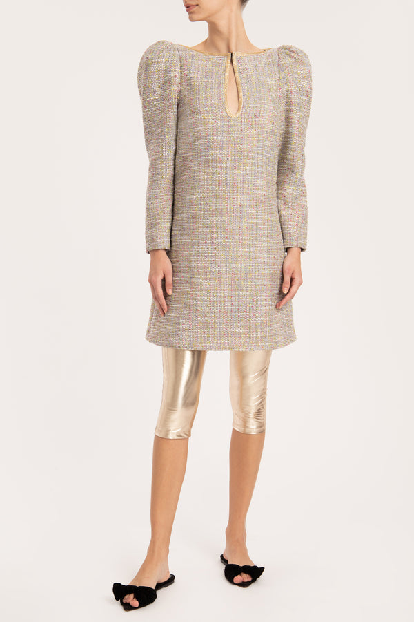adriana degreas Tweed Long-Sleeved Short Dress
