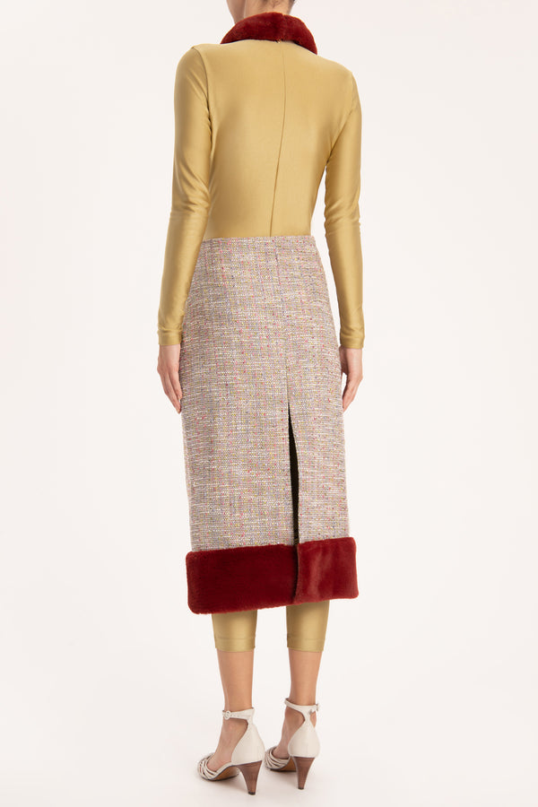 Adriana Degreas Tweed Midi Skirt
