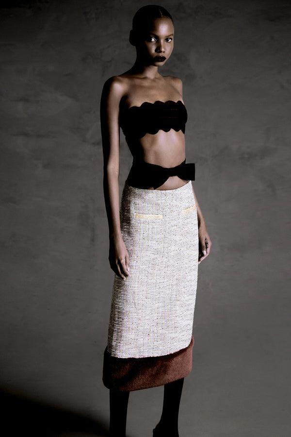 adriana degreas Tweed Midi Skirt