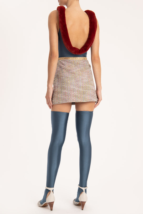 Adriana Degreas Tweed Mini Skirt