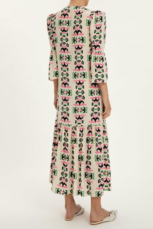 Adriana Degreas Twisted Flower Midi Robe