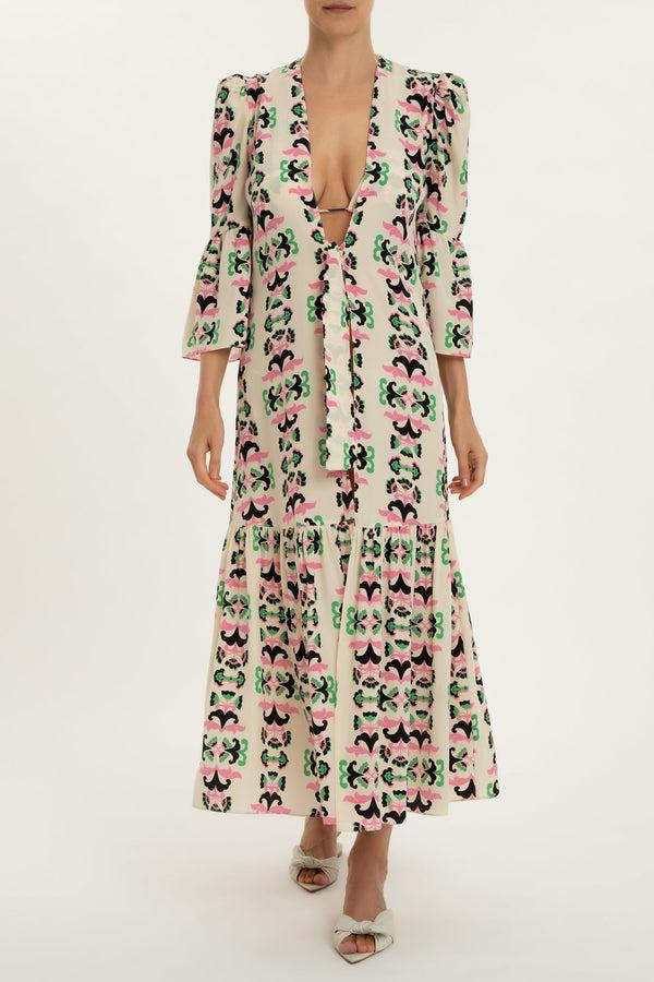 adriana degreas Twisted Flower Midi Robe