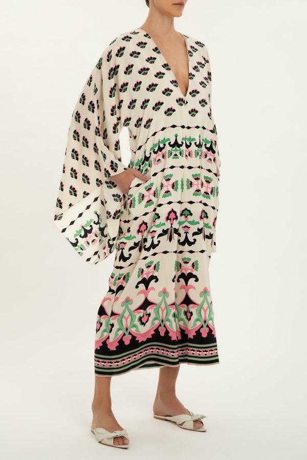 Adriana Degreas Twisted Flower V-Neck Jumpsuit