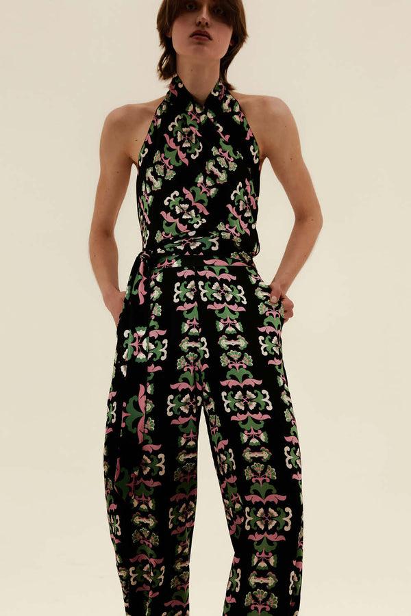 adriana degreas Twisted Flowers Carrot Pants