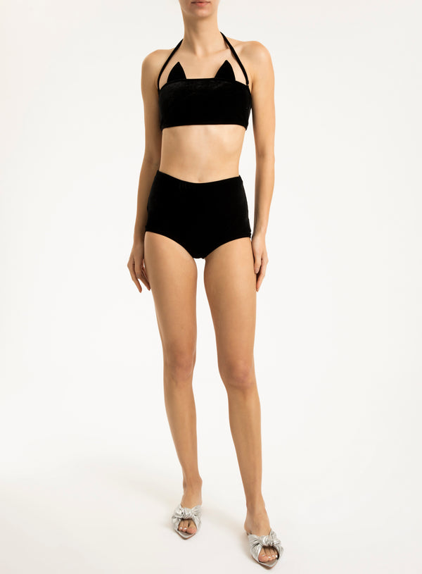 Adriana Degreas Velvet Bat Hot Pants