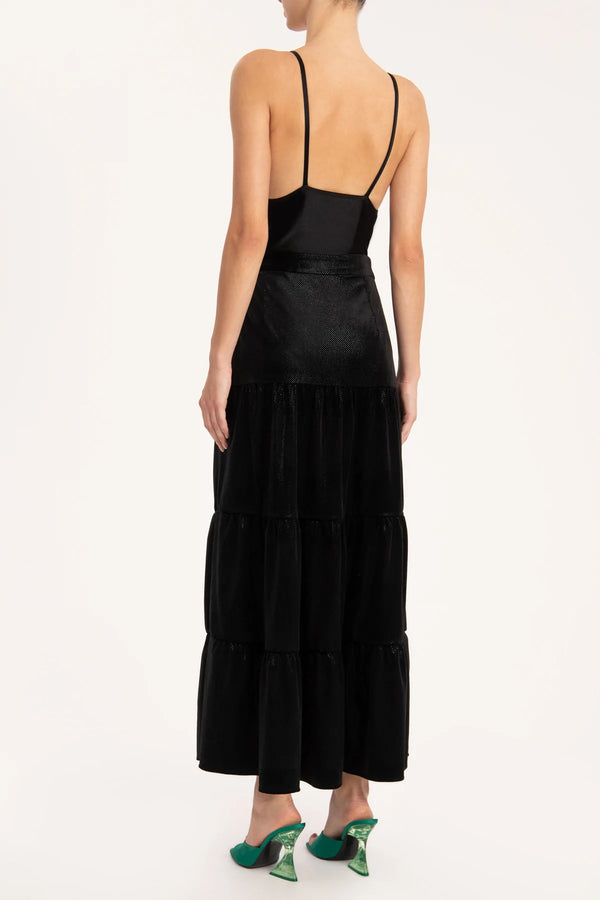 Adriana Degreas Velvet Pois Long Skirt